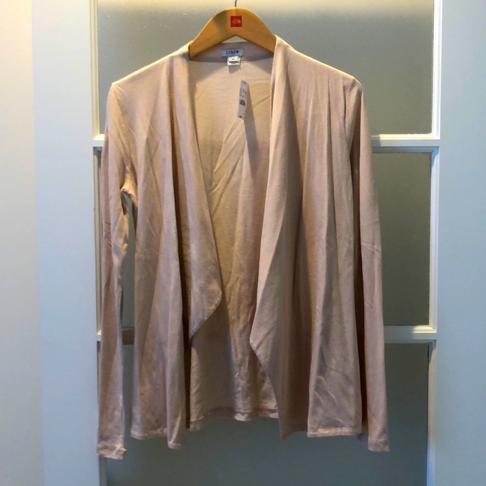 JCrew Pink Waterfall Front Cardigan